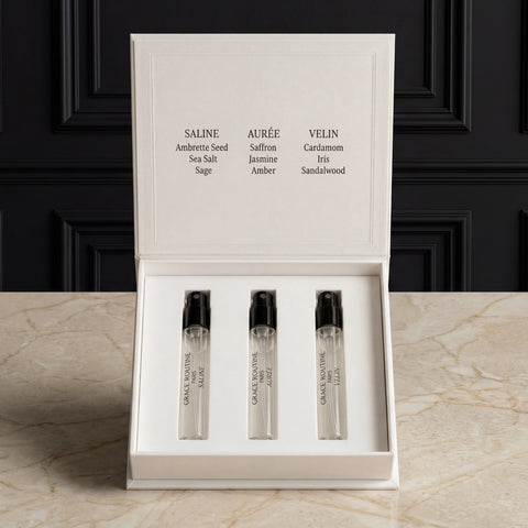 Grace' Routine Discovery Set geöffnet mit drei 2 ml Extraits