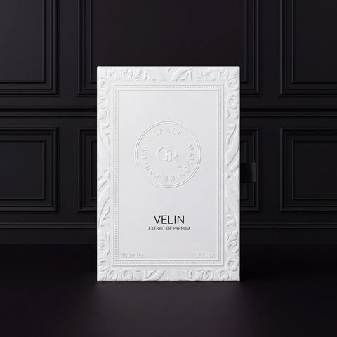 VELIN 100 ml Extrait de Parfum, blind-embossed packaging, Grace’ Routine